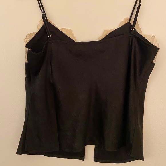 Black Tank Top with Cream Lace - Picture 4 of 5